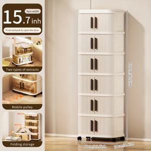 TEMU 2025 업그레이드된 다층 대용량 보관함, 바퀴 및 뚜껑 포함 - 문서, 장난감, 옷 정리용 고급 접이식 오거나이저|폴딩박스