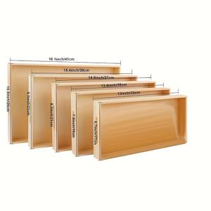 TEMU 1개 경량 서빙 트레이 - 튼튼한 손잡이, 내추럴 베이지 색상 주방/욕실용 정리함 - 인조 나무 제작, 홈/파티/선물용, 심플 디자인, 매끄러운 마감, 가정 및 이벤트 조직에 이상적