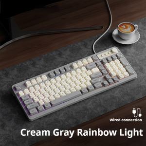 TEMU EWEADN 게이밍 키보드 유선- 백라이트, 휴대용 블랙 키보드 오피스-98키, 컴퓨터 외장 키보드 인체공학적 디자인, 멀티미디어 노브, 볼 키캡, 게이머 및 오피스용, Windows/노트북 게이밍 주변기기 호환|키보드|게임|키캡