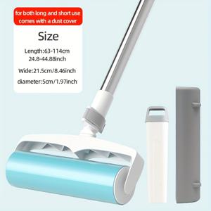 TEMU 장손잡이 세탁 가능한 고양이와 개 털 제거 롤러, 재사용 가능한 애완동물 털 스틱 - 커튼, 벽, 캐비닛, 천장 먼지 청소에 적합한 모피 클리닝, 버킷과 함께 사용하는 모프 바닥 청소, 모프 및 버킷 세트, 모프 버킷 세트, 동물 털 제거 장갑, 동물 털 제거기, 천 린트 롤러, 천 린트 제거기
