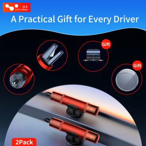 TEMU 2개 세트 2-in-1 자동차 안전망치, 비상용 시트벨트 커터 & 유리파괴기 - 필수 탈출도구, 로드사이드 긴급키트, 생존장비, 다기능 해머, 고품질 소재, 신뢰할 수 있는 공구, 여행 안전, 운전자의 필수템