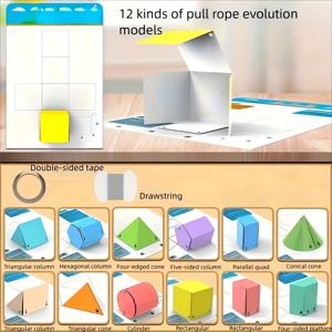 TEMU 큐브 그래프 모델 - 수학 교사 보조 도구, 기하학적 데모레이터 및 면적 관찰 세트 - 교실 - 가정용 인터랙티브 학습 도구 - 풀-코드 디자인. 수학 기하학적 도형의 완벽한 교사 데모레이션, 수학 데모