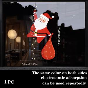 TEMU 창문 장식 - 선물이 있는 정전기 접착 창문 필름, 양면 인쇄 크리스마스 장식품, 잔여물 없음, 집, 사무실, 카페, 파티용 - 쉬운 적용 및 제거, 축제 분위기 홈 데코, 내구성 있는 PVC 소재, 휴일 쇼퍼, 크리스마스 창문 스티커 탈부착 가능, 창문 스티커, 자체 접착 창문 사진|스티커