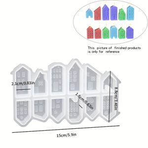 TEMU 재사용 가능한 3D 실리콘 하우스 몰드 - 연결 층 및 분리 가능한 지붕 - 에폭시 수지, 석고, 시멘트, 왁스, 비누, 점토 호환 - DIY 홈 데코, 캔들 만들기, 미니어처 빌딩 블록, 미니 하우스 및 건축 장식용 - 정교한 불규칙 모양 디자인으로 세밀한 재현 가능, 재사용 가능한 실리콘 몰드, 크리스마스 및 홈 데코에 완벽