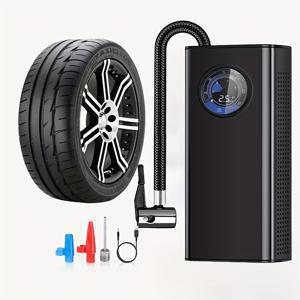 TEMU 휴대용 타이어 공기 주입기 전기 에어 펌프 - 3단 속도 150 PSI 자동차 타이어 인플레이터, 압력 게이지 및 LED 라이트 포함 - 자동 차단 기능이 있는 무선 자동차 타이어 인플레이터, 자동차, , 자전거, 공에 적합한 휴대용 공기 주입기, 자동차, 전기 자전거, 휴대용 자동차 공기 압축기, 기계 펌프