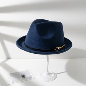 TEMU 1개 우아한 갈색 펠트 모자 조절 가능한 스트랩 & 버클 포함 - 남녀공용, 폴리에스터, 일상 착용에 완벽, 스타일리시 헤드웨어|슬림 펠트 디자인|남성용 펠트 모자, 남성용 페도라 모자, 남성용 모자, 남성용 하이컵 모자, 여성용 우아한 모자, 일상 착용 모자, 다용도 헤드웨어, 스타일리시 헤드피스, 고품질 펠트, Feat Deta