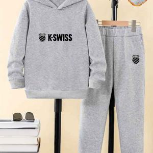 TEMU 두 팩 새로운 소년 스웨트셔츠와 바지 세트, 가을/겨울 두꺼운 플리스 따뜻한 스포츠웨어 투피스 수트, 재미있는 만화 프린트, 아이들을 위한, 야외 활동에 완벽함