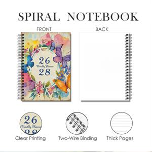 TEMU 1개 콤팩트 휴대용 플래너: 3년 월별 플래너, 2026-2028 노트, 3가지 유형의 업무 관리 책 포함; 빈 레코드 페이지 기능