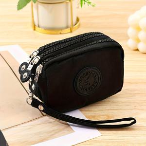 TEMU 20가지 장면 빈티지 엘레강스 코인 지갑 - 3개의 지퍼 디자인, 카드 슬롯이 있는 대용량, 여성에게 완벽한 크리스마스 선물, 키체인 정리함