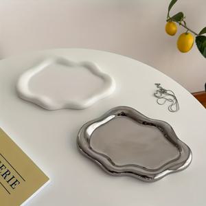 TEMU 2개 플라스틱 구름 모양 주얼리 트레이 - 단층, 향수, 시계, 목걸이 & 귀걸이 보관에 적합, 예술적인 장식 스타일 데스크탑 장식, 주얼리 트레이