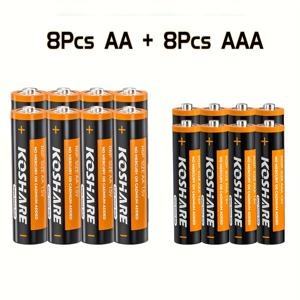 TEMU 코샤레 AA & AAA 배터리 대량 팩 (8/12/16/20) - 장시간 지속 알칼라인 AA/AAA 셀, 고용량 손전등, 리모컨, 카메라, 게임 컨트롤러용 - 스마트폰, 태블릿, 스마트 스피커 호환|보조배터리|게임|태블릿