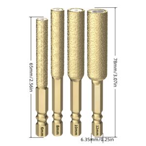 TEMU 4pcs 브레이즈드 홀쏘 세트 | 헥스 샹크 드릴 비트 및 연마 도구 쿨링 왁스 포함 - 타일, 대리석, 화강암, 유리 다용도 절단, 타일 드릴링, 고정밀 절삭 날, 강화 구조, 금도금 블레이드, 전문 시공업자, 석공용, 화강암 드릴링,DIY 애호가
