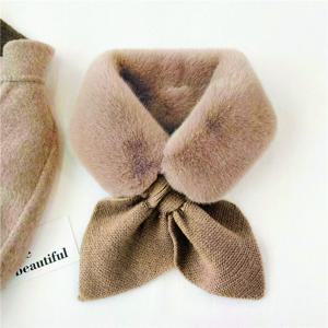 TEMU 플러시 크로스 스카프 숄, 인조 모피 따뜻한 열 가열 겨울 스카프, 귀여운 스타일 휴일 바이브, 여성 액세서리