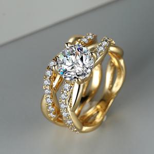 TEMU 사이즈 5-13 우아한 약속 반지 반짝이는 지르코니아 18K 금 도금 구리 결혼 약혼 반지|반지사이즈