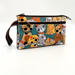 TEMU 여성용 경량 핸드백 대용량 지갑 패션 저녁 핸드백 지퍼 핸드백 쇼핑 슈퍼마켓 소형 가방 여행 일상 소형 가방 고양이 & 개 만화 프린트 핸드백 대형 화면 폰 가방 동전 지갑 카드 홀더