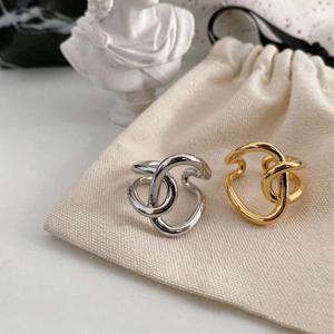 TEMU 중간이 없는 투명한 이중 링 디자인의 조절 가능한 스테인리스 스틸 링 2개 세트