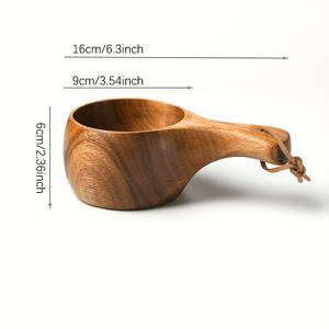 TEMU 손으로 만든 나무 커피 & 우유 컵 태슬 - 고품질, 재사용 가능한 음료용기와 휴대용 로프 손잡이 - 캠핑 및 일상 사용에 이상적 - 우아한 주방 액세서리