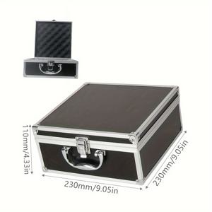 TEMU 알루미늄 소재의 휴대용 도구 상자, 수하물용 케이스, 부품 보관함, 화장품 보관함, 컨테이너, 단단한 장난감, 차고 정리용 보관함, 휴대용, 금속 자물쇠 상자, 스펀지 없이|화장품정리함