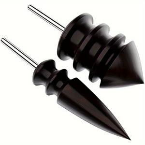 TEMU 로터리 공구용 인조 가죽 버니셔 비트 2개 세트 - 뾰족한 팁과 다중 홈이 있는 솔리드 열대 샌달우드로 만든 부드럽고 깨끗한 가장자리를 위한 가죽공예 프로젝트