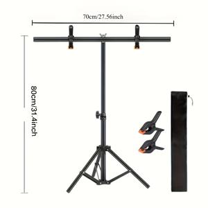 TEMU NEWKS T자형 휴대용 배경 브래킷 키트, 사진 스튜디오용 스프링 클립이 있는 조절식 사진 배경 사진 브래킷