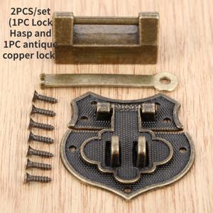 TEMU 2개 빈티지 메탈 래치 해스프 & 자물쇠 세트 (나사 포함), 주얼리 나무 상자용 - 중국 옛 스타일 장식 하드웨어