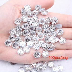 TEMU 100개의 8mm 흰색 매화 유리 뜨개질 장식용 술판