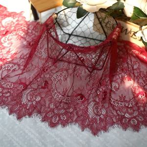 TEMU 속눈썹 레이스 원단 - 3야드, DIY 스커트 연장 및 봉제 프로젝트용 프리컷 폴리에스테르 - 화이트, 블랙, 핑크, 스카이 블루, 퍼플 그린 색상 가능