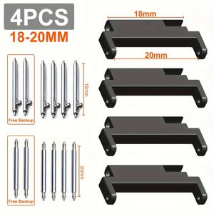 TEMU 4개 18-20mm 20-22mm 22-22mm 시계 스트랩 커넥터, 삼성 7 6 5 4 액티브 2 기어 S3 퀵 릴리즈 핀 어댑터, 화웨이 GT 2 3 4 5 프로, 아마즈핏 GTR 워치 밴드 스프링 바 액세서리