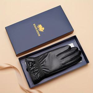 TEMU 겨울용 정품 가죽 장갑, 선물 상자 포장, 부드러운 플리스 소재 및 터치스크린 기능, 사이클링 및 운전 등 야외 활동에 적합, 아내 또는 여자친구를 위한 훌륭한 선물입니다.