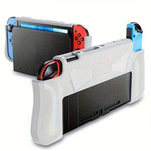 TEMU GREFAY TPU 보호 케이스 for Nintendo Switch-OLED, 충격 및 긁힘 방지, 인체 공학적 그립, 독 호환 소프트 커버