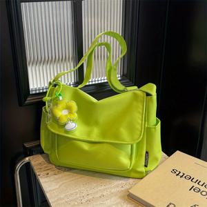 TEMU 여성용 캐주얼 메신저백 - 솔리드 컬러, 가벼운 무게, 조절 가능한 스트랩, 지퍼 클로저, 안감 처리, 대용량 크로스바디 숄더 핸드백, 학교 및 휴가용, 여행 가방 | 플레이풀 디자인 | 조절 가능한 스트랩, 소형 크로스바디