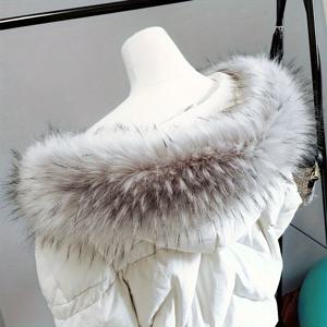 TEMU 고급스러운 인조 퍼 칼라 트림 - 부드럽고 탈부착 가능한 겨울 코트, 재킷 및 파카용 후드 액세서리, 외투에 우아함과 따뜻함을 더해줍니다