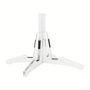 TEMU 클라리넷 스탠드, 휴대용 크로스 베이스 디자인, 내구성 있는 미끄럼 방지 4각 악기 홀더, 투명 및 검정색, Bb 클라리넷, 색소폰, 플루트 디스플레이용