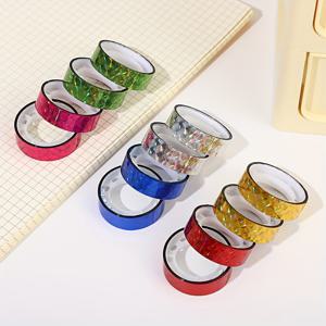 TEMU 12개 롤(각 색상 2개 롤)으로 구성된 레이저 글리터 DIY 재료 와시 테이프, 아름다운 색상과 탈락하지 않는, 앨범 및 스케치북에 적합합니다.