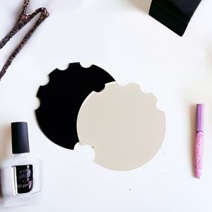 TEMU 2개 네일 아트 매니큐어 디스크 - DIY 네일 디자인용 블랙 & 핑크 광택 아크릴 네일 스탠드, 사진 소품, 살롱 프로모션 - 전문 네일 테크니션 도구 및 뷰티 살론 액세서리, 스타일리시한 매니큐어 프롭, 부드러운 표면 소품