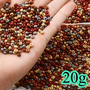 TEMU 20g 따뜻한 색상 4mm 유리 씨앗 비즈, 보석 만들기용 여유로운 비즈, DIY 액세서리, 수제 비즈, 수제 비즈