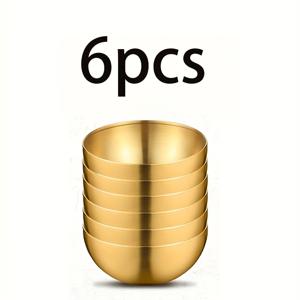 TEMU 6개 골든 스테인리스 스틸 샐러드 볼 세트, 과일, 곡물, 스낵, , 차가운 누들, 가정용 섞기 쌀 및 파스타, 가정, 레스토랑, 바베큐 사용에 적합한 중첩 가능한 서빙 볼