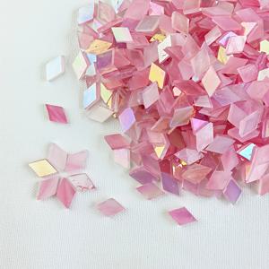 TEMU 120개 혼합 핑크 & 녹색 유리 타일, DIY & 사각형 공예 재료, 촛대 홀더 & 장식용, 수제 예술 용품, DIY 수제 재료