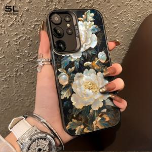 TEMU 삼성 갤럭시 S20, S21, S22, S23, S24, S25, A24, A05, A05S, A02, A03, A04, A13A31, A53, A34, A10, A33에 적합한 진주색 백합 패턴 디자인, 특수 모바일 폰 케이스, 방수, 패셔너블, 트렌디