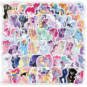 TEMU 내 작은 포니 스티커 100개 세트 - 독특한 핑크 글리터 유니콘 디자인, DIY 프로젝트 및 결혼식 파티 선물용으로 완벽함, 노트북 데칼, 물병 및 수하물 장식, 웨딩 장식 | 재미있는 이미지 | 광택 마감, 유니콘 생일 파티 용품