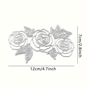 TEMU 1개 장미 꽃 커팅 다이 몰드 - 우아한 플로럴 스크랩북 템플릿, 종이/카드스톡/천/비닐 호환 (Cricut, Silhouette, Brother), DIY 공예용, 웨딩/생일/앨범 장식, 정밀 절단 가장자리, 섬세한 꽃잎, 선명한 엠보싱 도구, 크래프트 애호가를 위한 결혼식