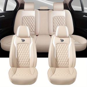 TEMU 풀 커버리지 카시트 쿠션 프로텍터, PU 가죽 소재, 트렌디하고 세련된 디자인, 무취, 사계절 범용 시트 커버, 자동차 내부 액세서리,패셔너블한 자동차 액세서리,고품질 장식재,무취 소재,범용 핏 커버,일일 출퇴근자,차량 소유자