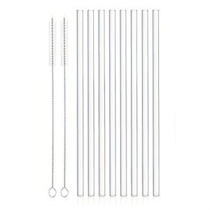 TEMU 10개 세트 - 청소 브러쉬 2개 포함 투명 재사용 가능한 유리 빨대 8개, 30oz/40oz 텀블러용 12