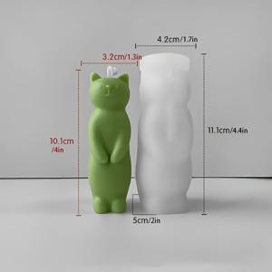 TEMU DIY 3D 고양이 실리콘 모양, 공예 및 촛불에 적합 - 귀여운 고양이 모양, 페이스트 색상, 가정 장식 및 선물 제작에 완벽, 세부적인 디자인을 갖춘 창의적인 재미있는 장식품, 촛불 실리콘 모양