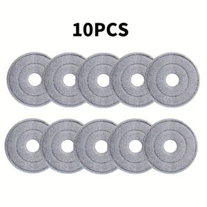 TEMU 10개입 스피닝 걸레 교체 패드 - 재사용 가능, 세탁 가능, 방수 및 건식 청소에 적합, 스피닝 걸레에 적합, 간편한 교체, 전기 불필요|물걸레청소기