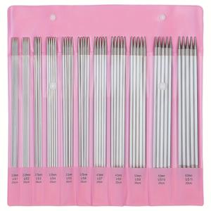 TEMU 7.87인치 양방향 양날 스테인리스 스틸 뜨개질 바늘 55개 세트