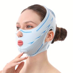 TEMU V-페이스 마스크 - 이중 턱 리프팅 스트랩, 부드럽고 편안한 V자형 턱 밴드, 턱 운동기, 무향, 편안한 얼굴 지지대로 턱선 컨투어링 및 페이스 리프팅, 페이스 리프팅 마스크 | V자형 디자인 | 부드러운 소재