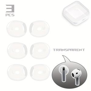 TEMU 3 쌍의 실리콘 이어폰 케이스, 에어팟 4 울트라 쌉은 이어폰 캡, 옵션, 헤드폰 보호, 가벼움, 설치가 쉬움, 남성과 여성용, 투명한 보관함, 간편한 보관