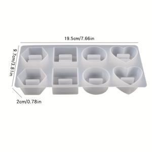 TEMU 레진 주조용 8구 실리콘 몰드 - 꽃무늬 하트 모양 보석 디스플레이 스탠드, 귀걸이·반지·펜던트를 위한 8홀 정리대 - 공예용 DIY 재료, 유연한 제작 도구