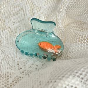 TEMU 1/3개 여성용 패셔너블 귀여운 물고기 불어내기 골드피쉬 미니 클로 헤어클립 상어턱 머리집게